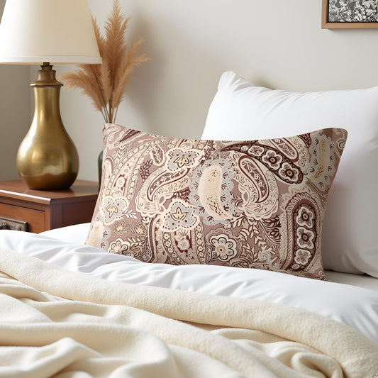 Beige and Brown Pillow Cover