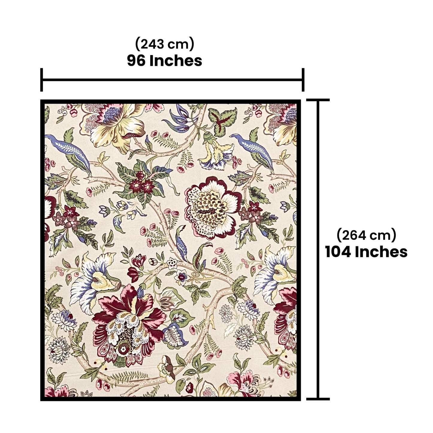Beige Floral Cotton Bedsheet