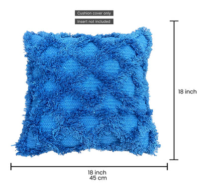 Pure Cotton Blue Multi Throw & Cushion Cover