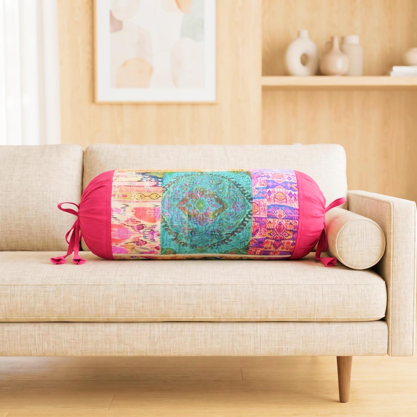 Multicolour Bolster Cover Pack of 2