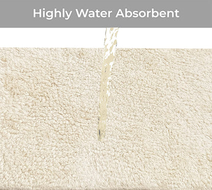 Cream & Brown Cotton Floor Rug