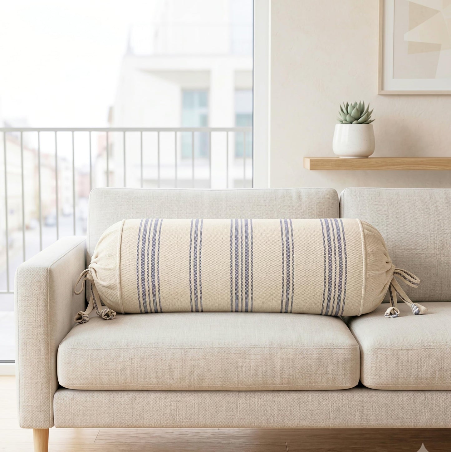 Beige & Grey Bolster Cover