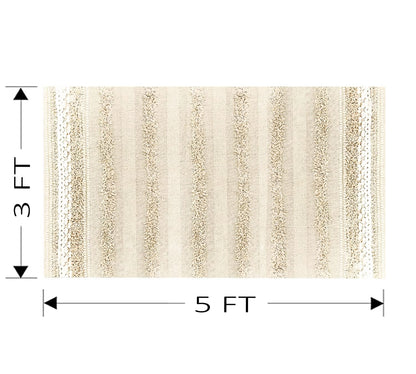 Pure Cotton Floor Rug  – Cream | Hand-Woven | 3x5 Feet (36x60 Inches)