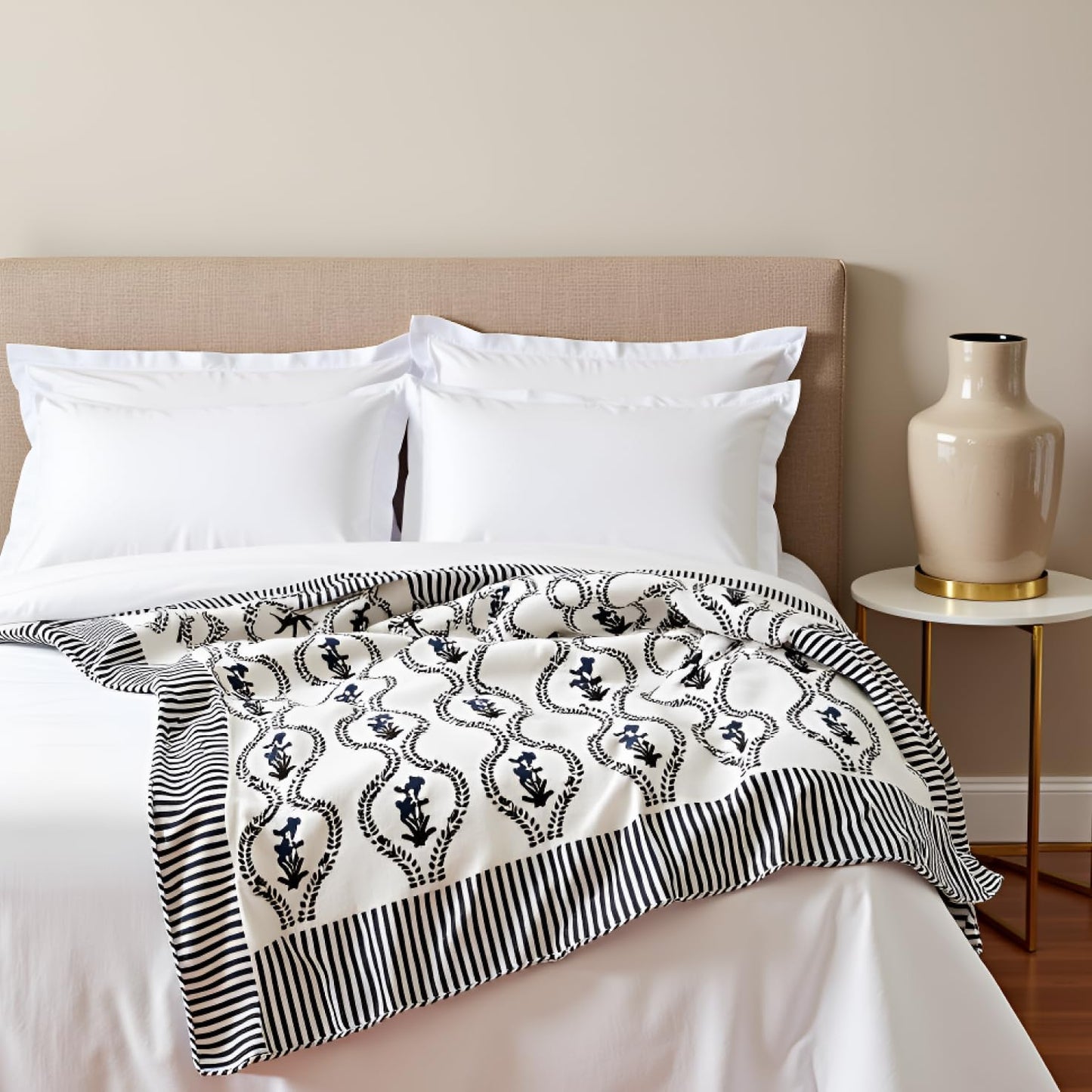 Slub Cotton White Throw