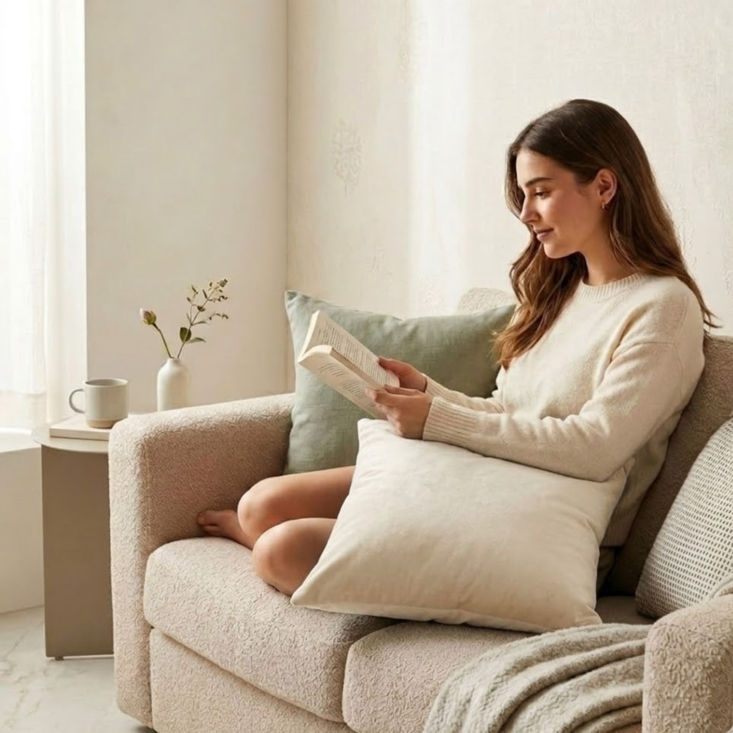 Cream Velvet Cushion Cover