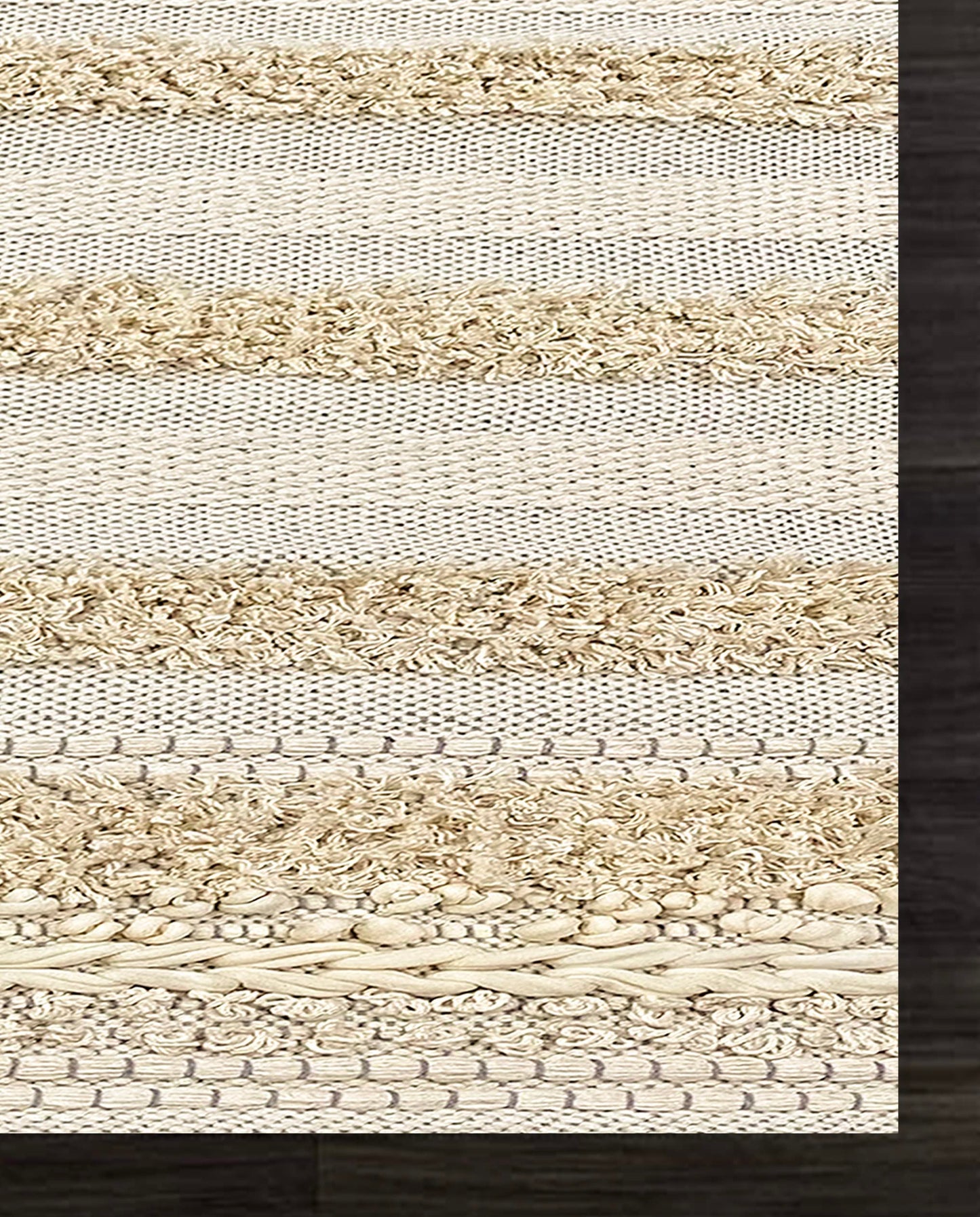 Pure Cotton Floor Rug  – Cream | Hand-Woven | 3x5 Feet (36x60 Inches)