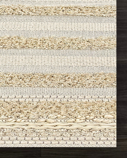 Pure Cotton Floor Rug  – Cream | Hand-Woven | 3x5 Feet (36x60 Inches)