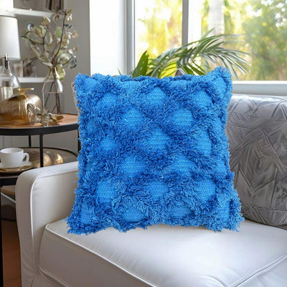 Pure Cotton Beige & Blue Throw & Cushion Cover
