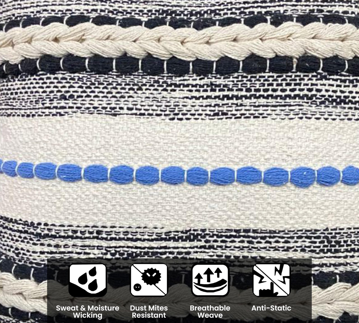 Beige & Blue Cushion Cover 16"x16"