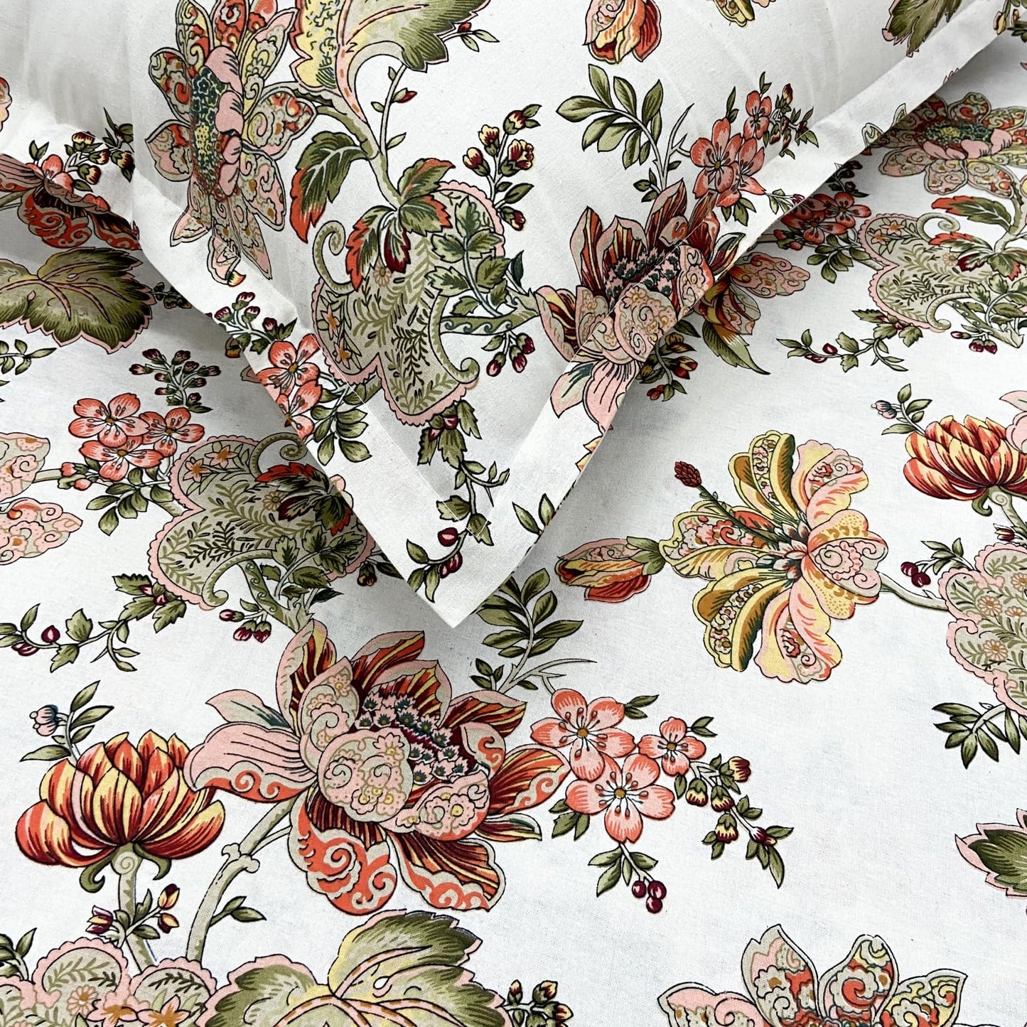 Orange Multi Cotton Bedsheet