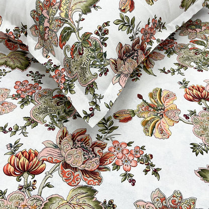 Orange Multi Cotton Bedsheet