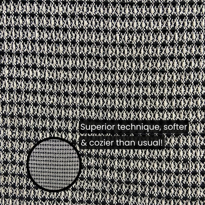 SAJAVAT HOME Hand-Knitted All Season Throw Blanket – Cotton Blend | Black & Beige | 80x52 Inches