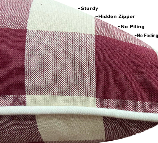 Red & White  Pillow Cover