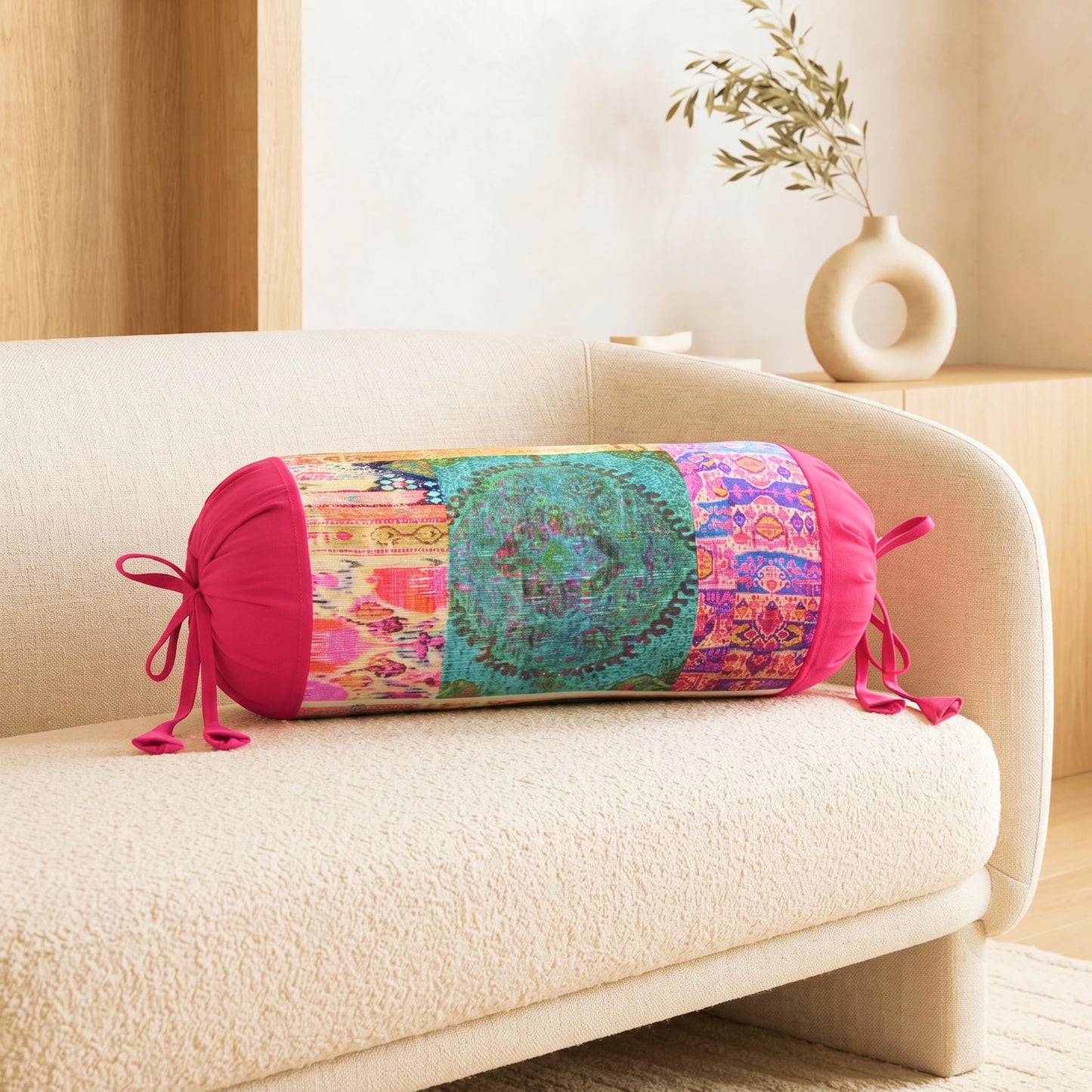 Multicolour Bolster Cover Pack of 2