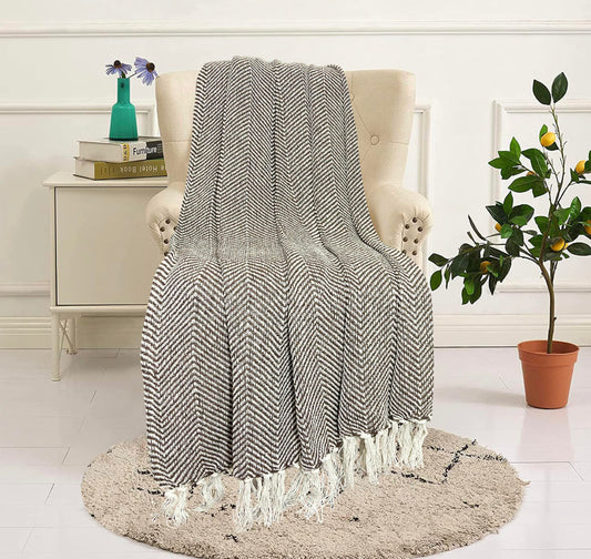 Pure Cotton  Brown Sofa Throw - Pack of 2