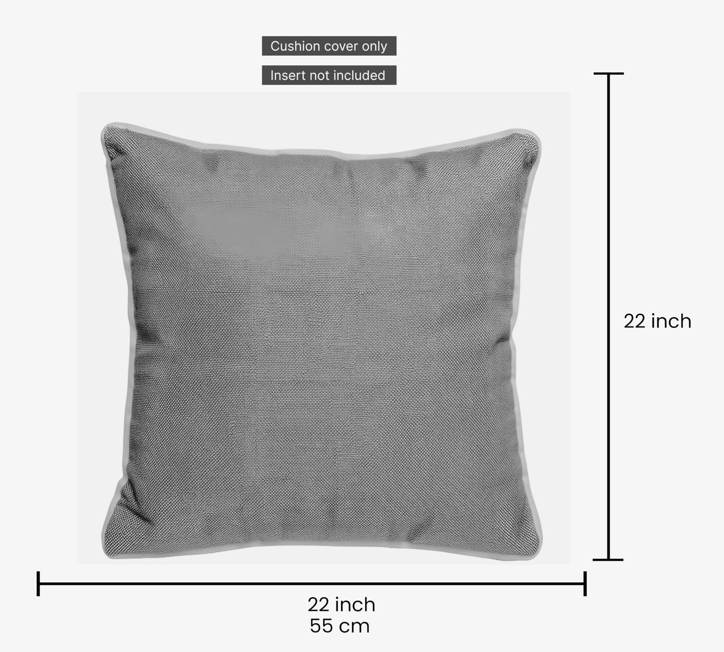 Lead Black Cushion Cover 22"x22"