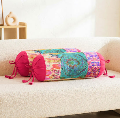 Multicolour Bolster Cover Pack of 2