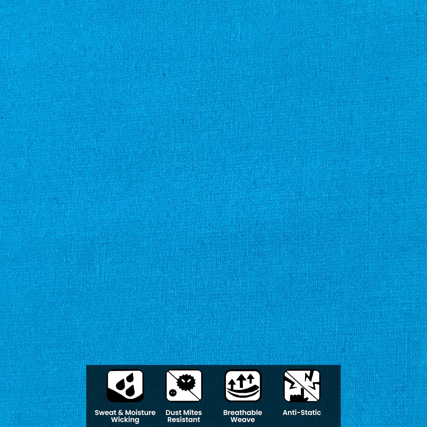 Pure Cotton Sky Blue Bolster Cover with Filler