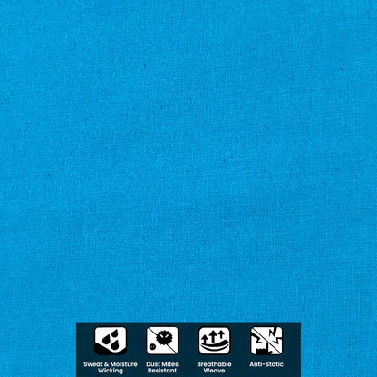 Pure Cotton Sky Blue Bolster Cover with Filler