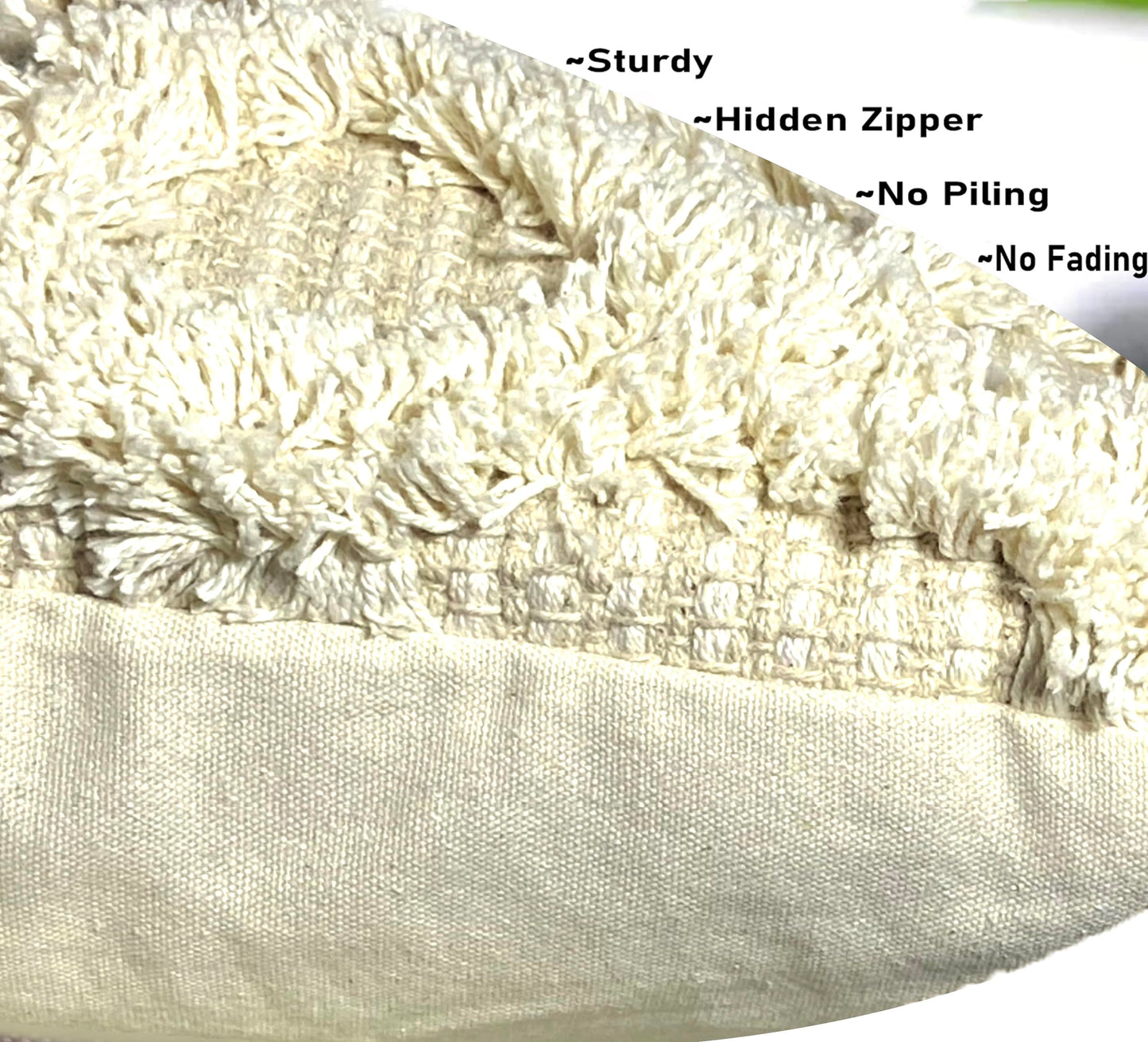 Pure Cotton Beige Sofa Throw & Cushion Cover