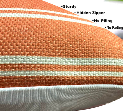 Peach & White Cushion Cover 18"x18"