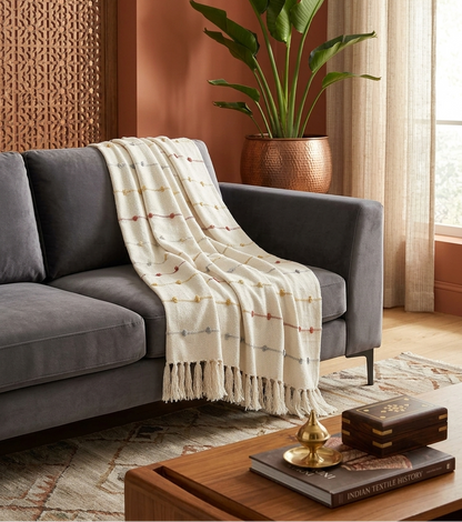 Beige Multi Throw