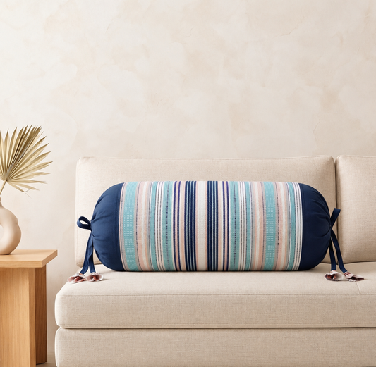 Dark Blue with Green & White Stripes