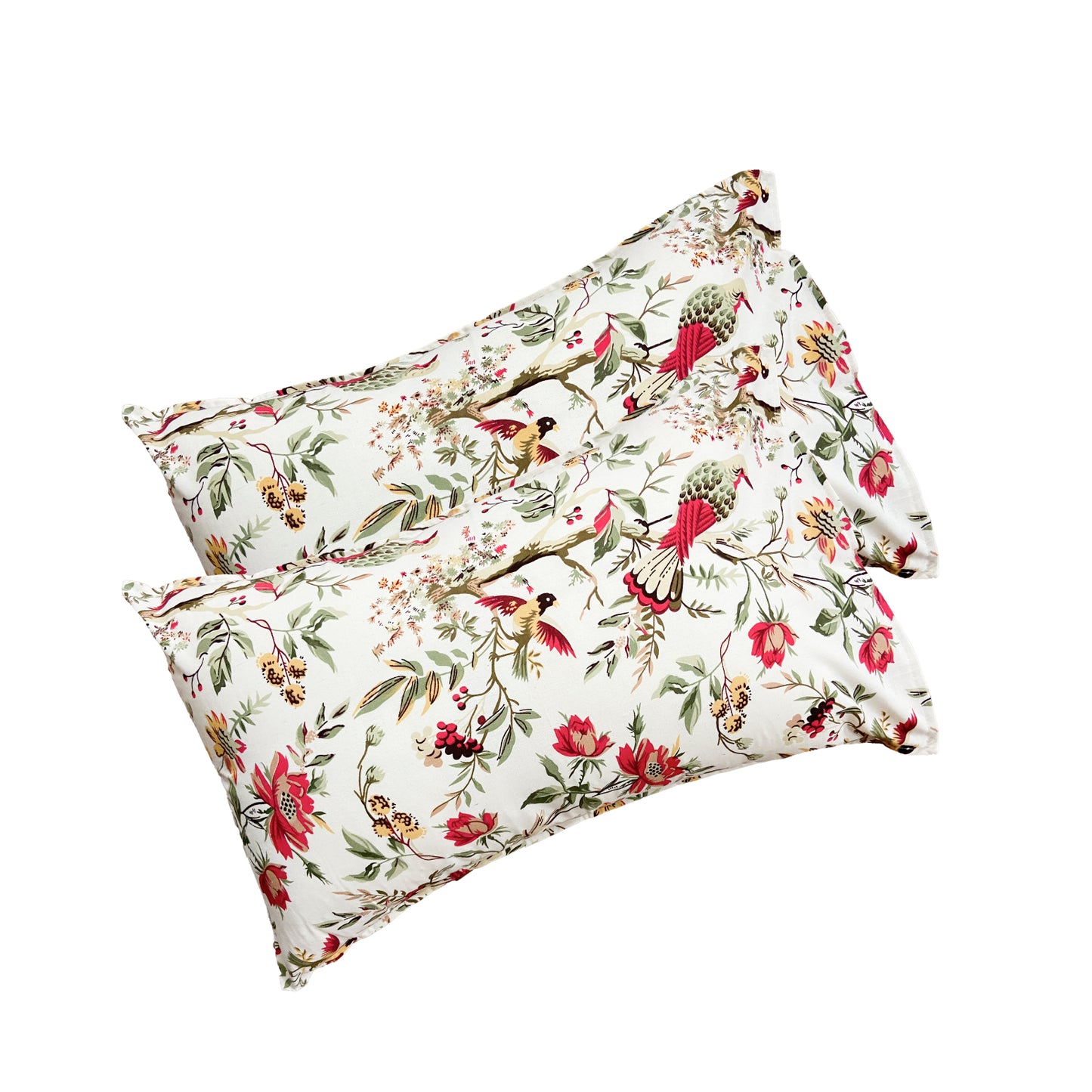 Red Floral Cotton Bedsheet
