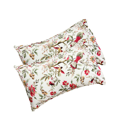 Red Floral Cotton Bedsheet