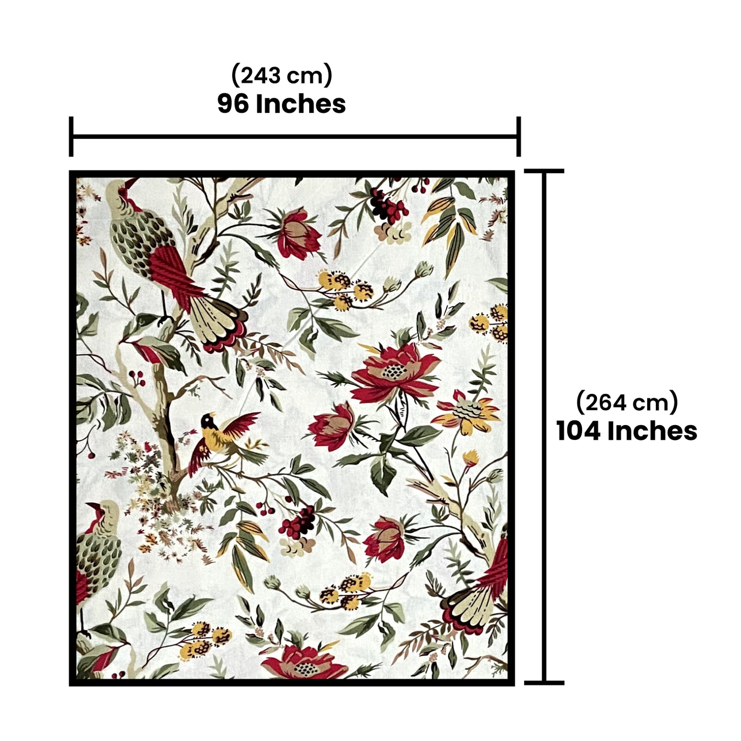 Red Floral Cotton Bedsheet