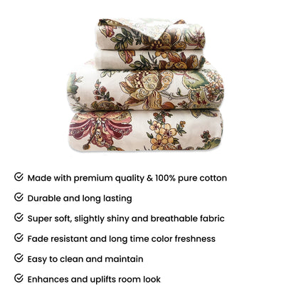 Orange Multi Cotton Bedsheet