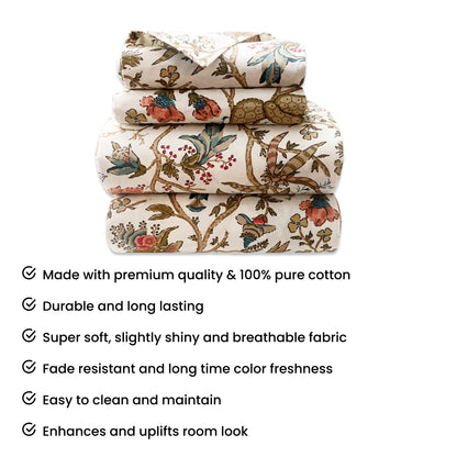 Flamingo Floral Cotton Bedsheet