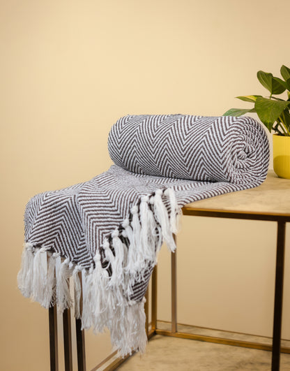 Hand-Knitted All Season Throw Blanket – Cotton Blend | Green | 80x52 Inches