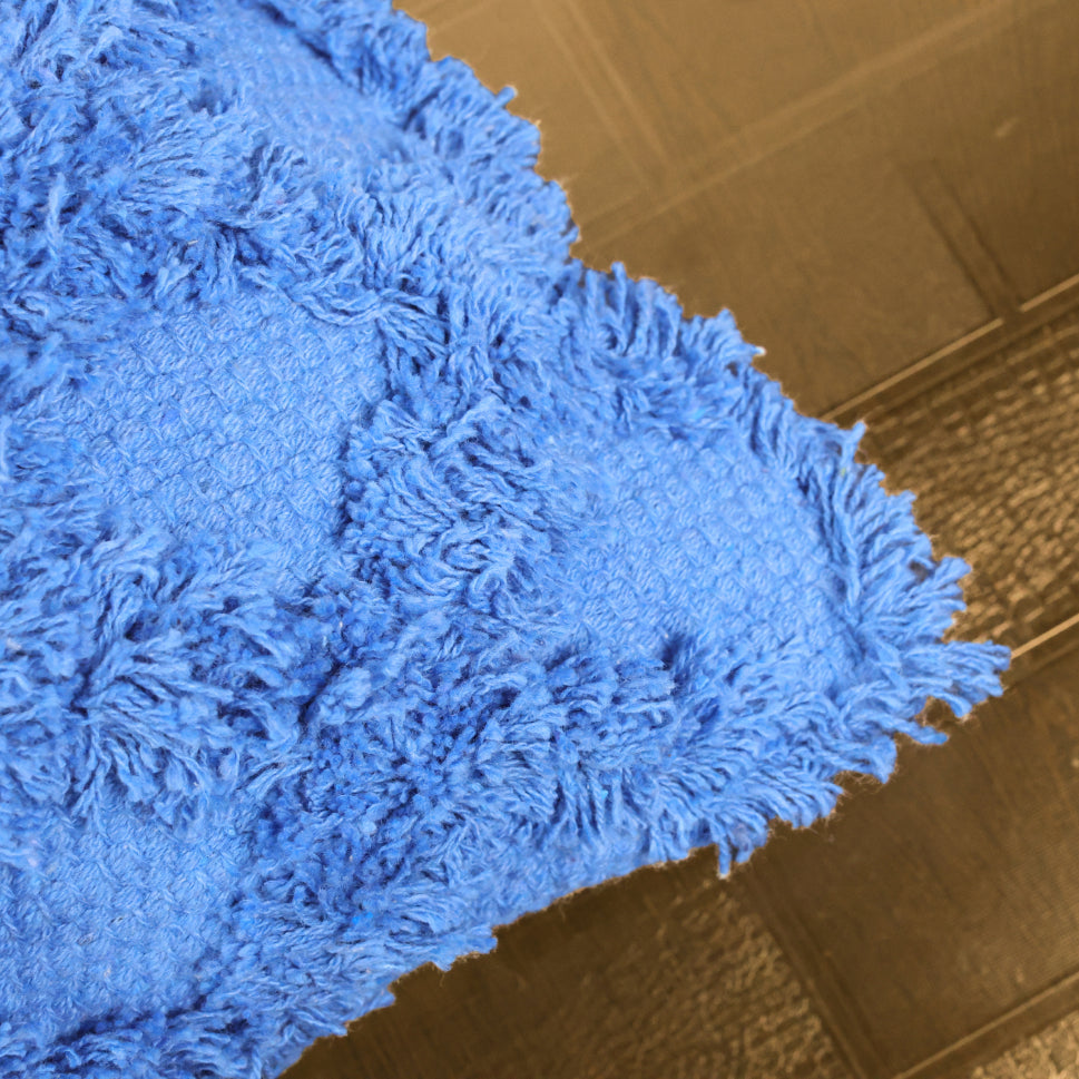 Decorative Tufted Cotton Cushion Cover | Blue | 18x18 Inches (45x45 cm)