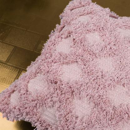 Decorative Tufted Cotton Cushion Cover | Pink | 18x18 Inches (45x45 cm)