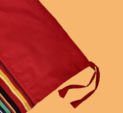 Pure Cotton Red Multi Bolster Cover