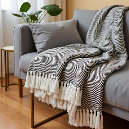 Hand-Knitted All Season Throw Blanket – Cotton Blend | Green | 80x52 Inches