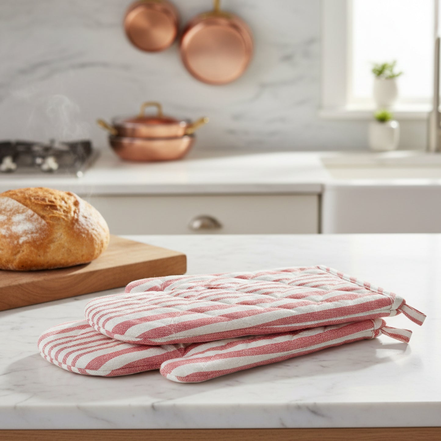 Quilted Oven Glove Set - 6X11 Inches (Pack of 2)