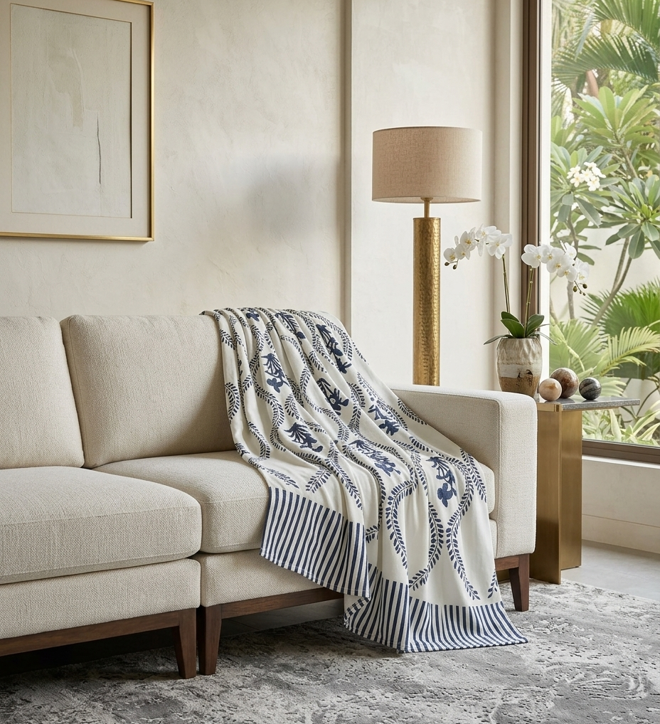 Slub Printed Throw