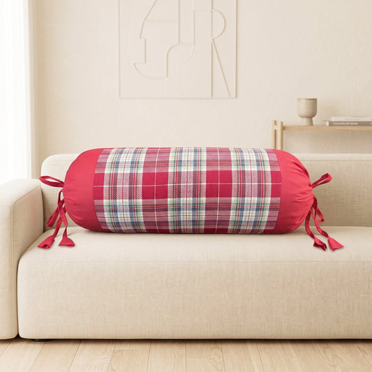 Red Check Bolster Set of 1