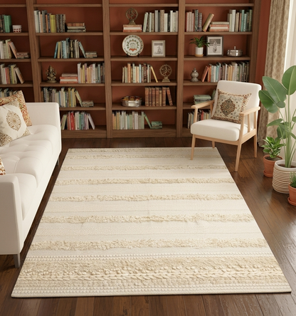 Pure Cotton Floor Rug  – Cream