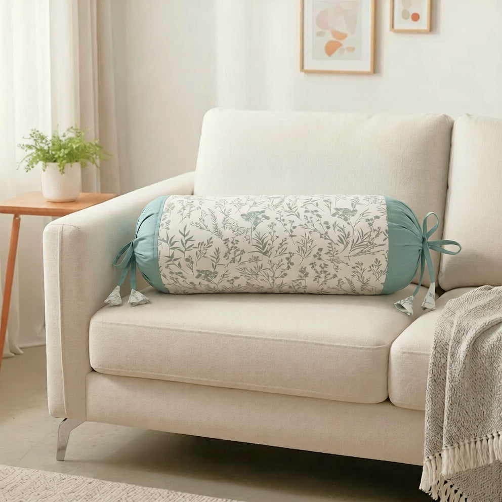 Seafoam Green Cotton Bolster Cove