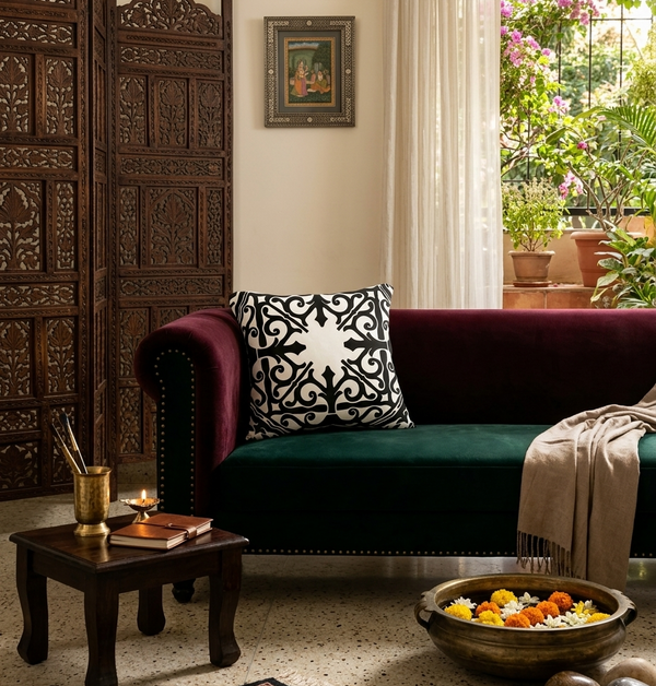 Raven Black Cushion Cover