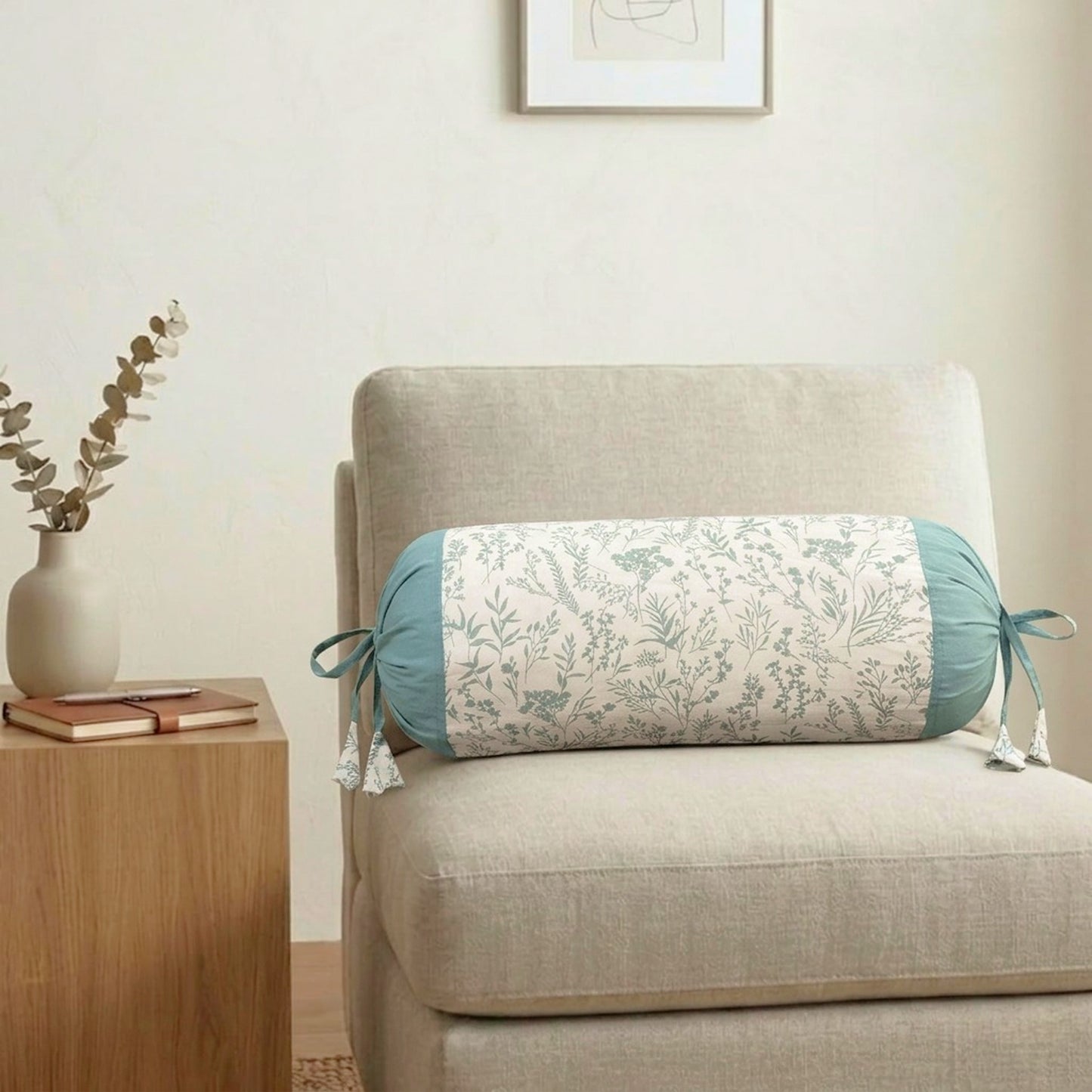Seafoam Green Cotton Bolster Cove
