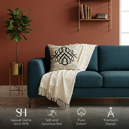 Beige Sofa Throw & Cushion Cover
