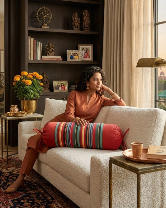 Red Multi Bolster Cover