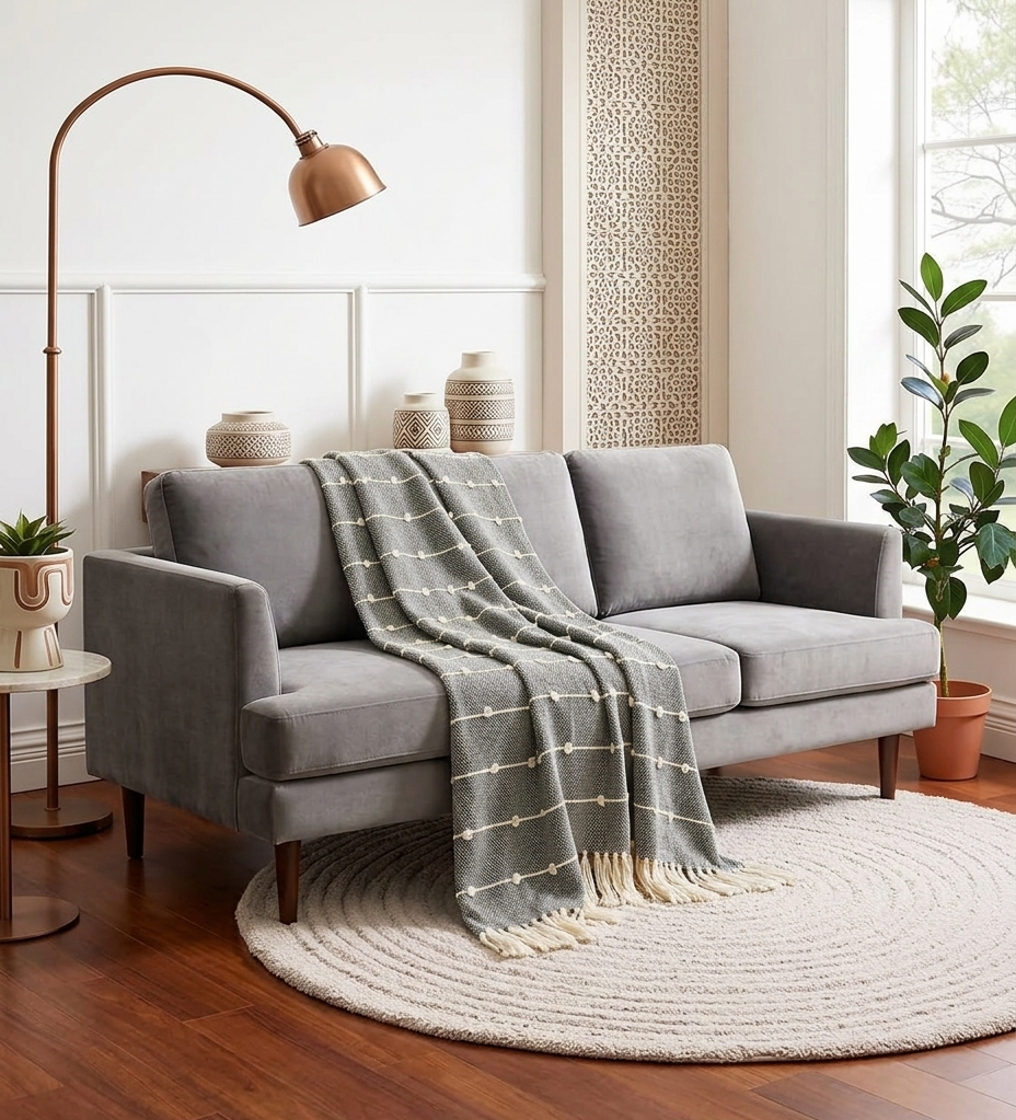 Black & Beige Throw