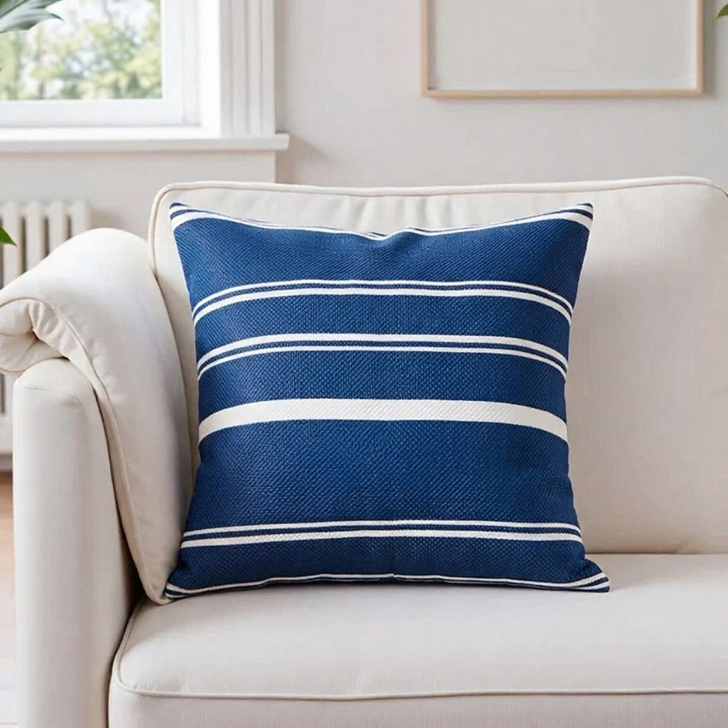White Blue Cushion Cover