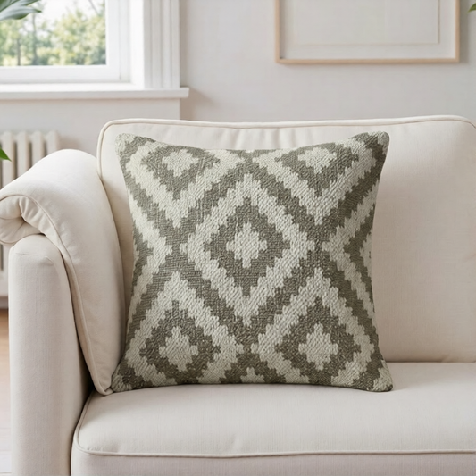 White Grey Cushion Cover