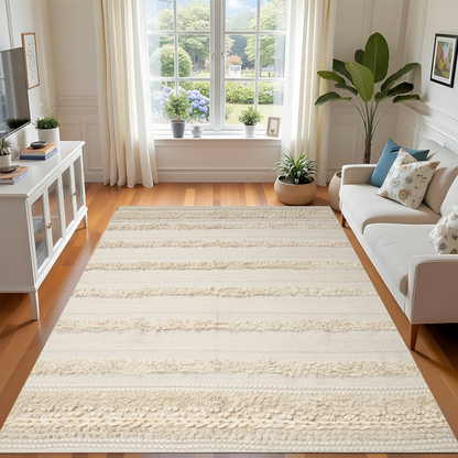 Pure Cotton Floor Rug  – Cream